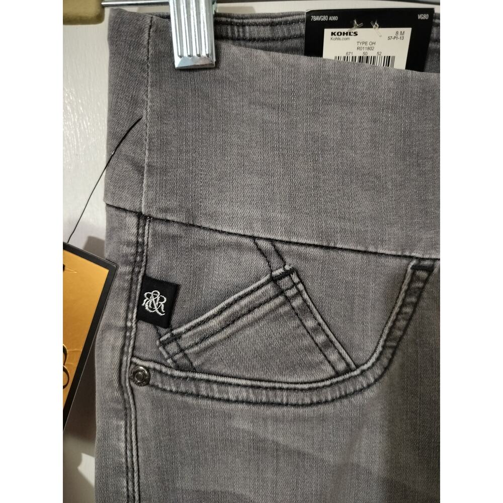 3643) Rock & Republic Gray Stone Wash Fever Midrise Pullon Denim Jeggings 8 M - Picture 5 of 10